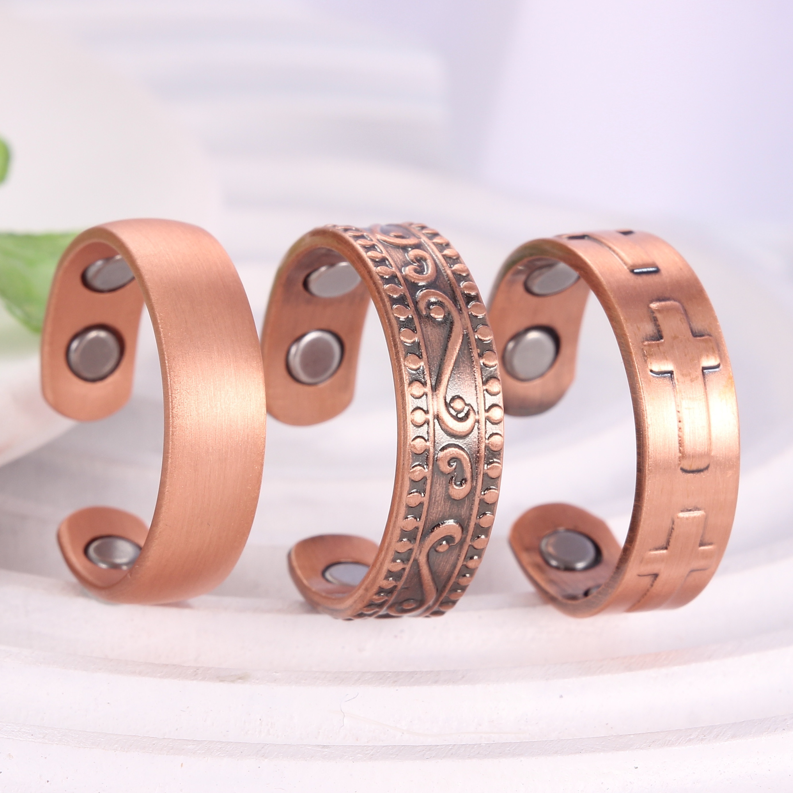 Earth Therapy, El anillo magnético original de cobre puro para hombres y  mujeres, tamaño ajustable