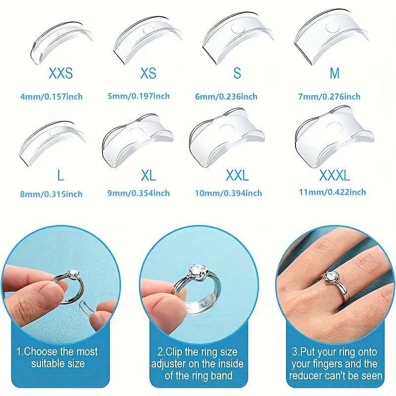 12pcs Invisible Ring Size Adjuster Set - Perfect For Resizing Loose Rings  For Men & Women Wedding Rings Essentials