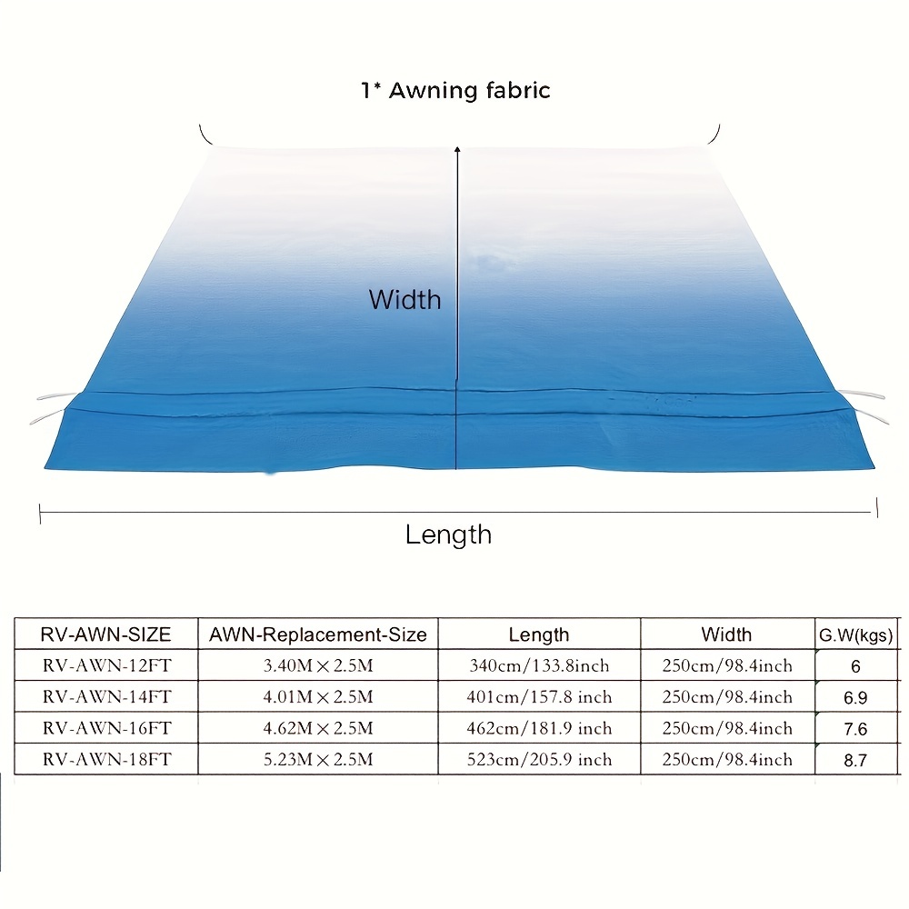 Awnlux Toldo de tela para caravana, toldo para caravana, toldo para  remolque, patio, campamento, automóvil, tubo rodante de vinilo duradero  para RV