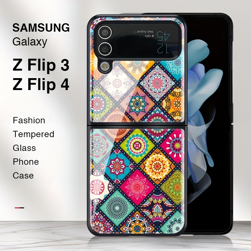 For Samsung Galaxy Z Flip4 3 5G Cute Cartoon Pattern Clear Hard Phone Case  Cover