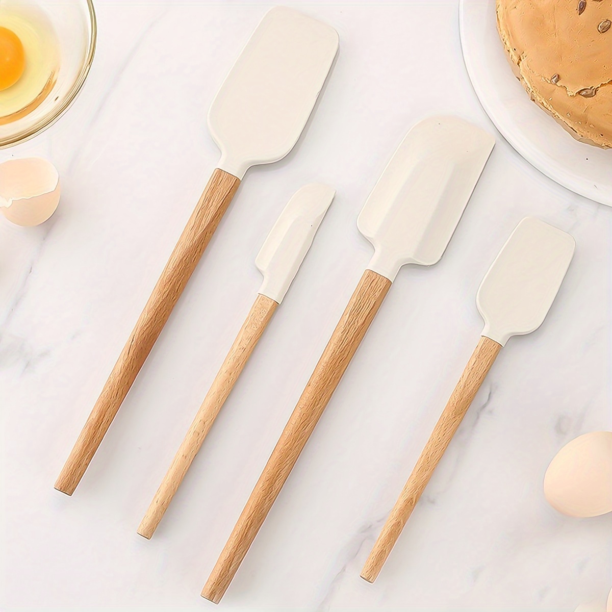 4pcs Set Food Grade Silicone Spatula Set Baking Scraper Cooking And Mixing  Heat Resistant Non Stick Dishwasher Safe Silicone Spatula Bpa Free Clean  With Easy Kitchen Tools Kitchen Supplies