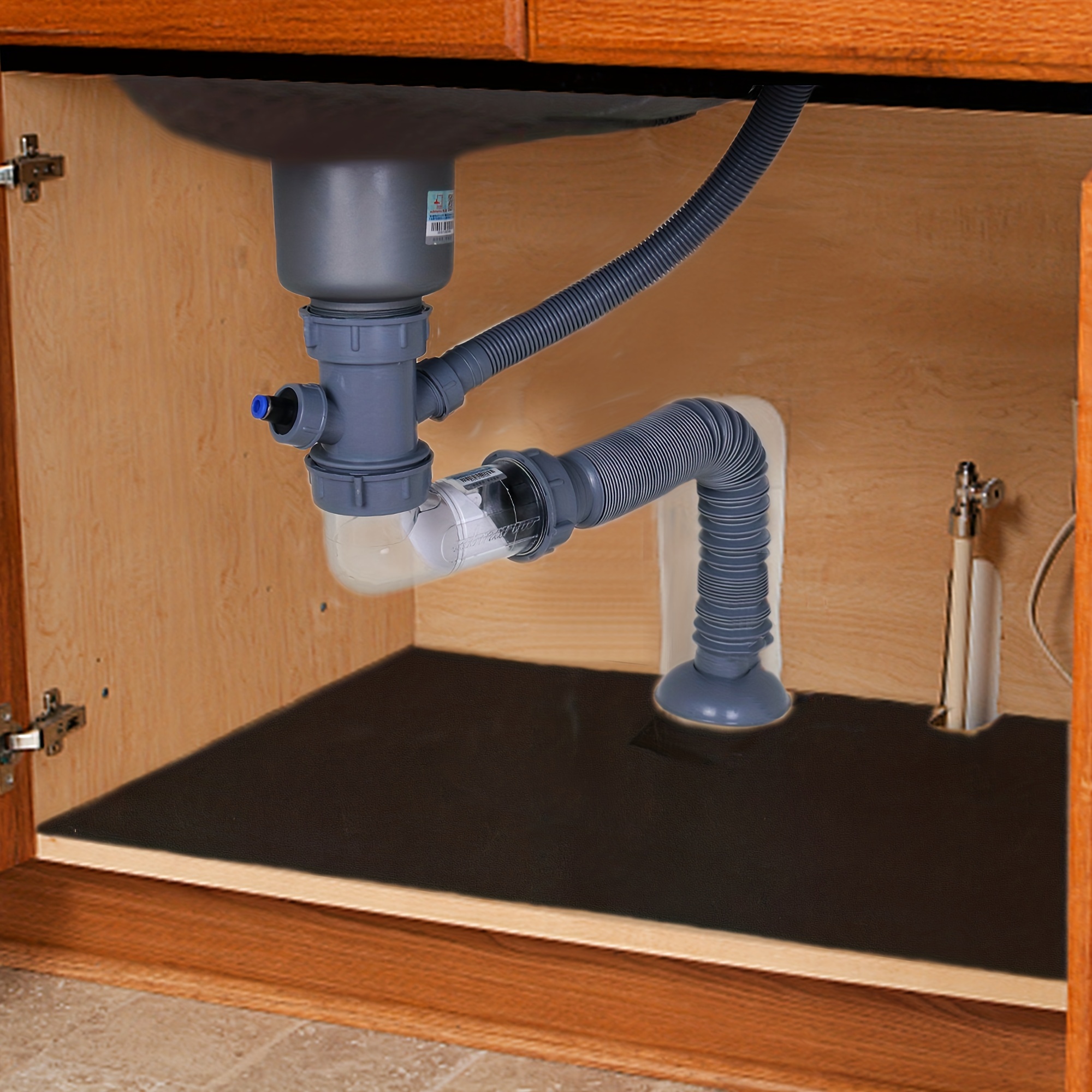 Under Sink Mat For Kitchen Cabinet Silicone Waterproof Mat - Temu