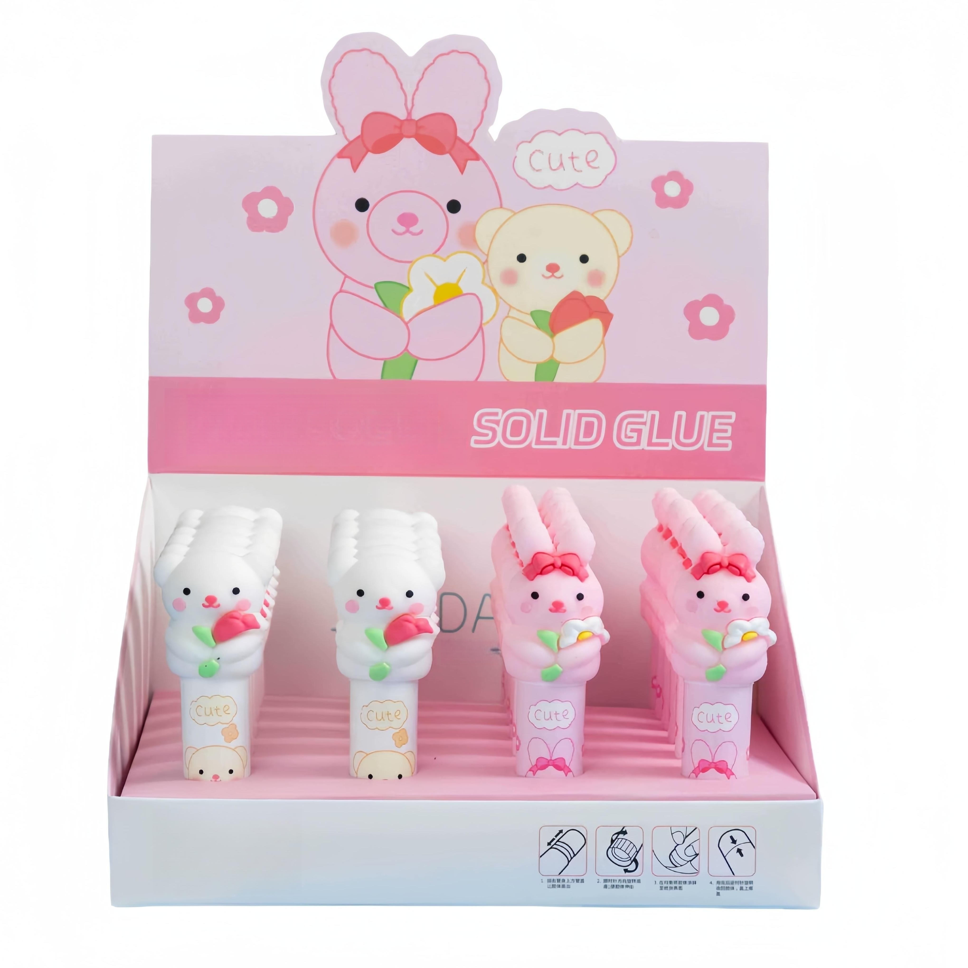 1pc Cute Glue Sticks Lovely Cartoon Bear Bunny School Glue for DIY