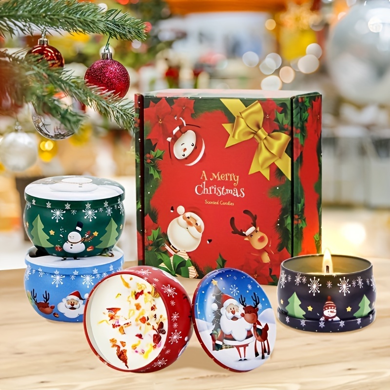 Christmas Candle Gift Box, Holiday Scented Candles Gift Set For