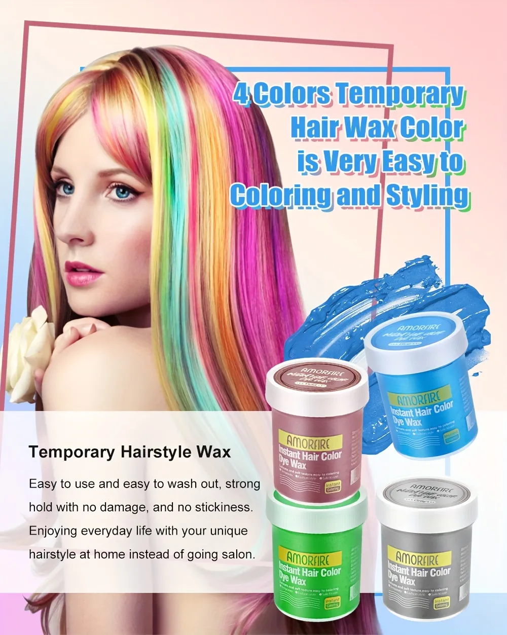 Temporary Hair Dye Mud Disposable Hair Color Cream Diy Hair - Temu