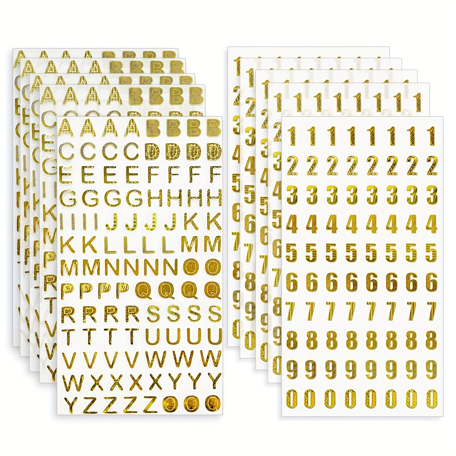 Letter Stickers, Golden Glitter Alphabet Letter Stickers, Self