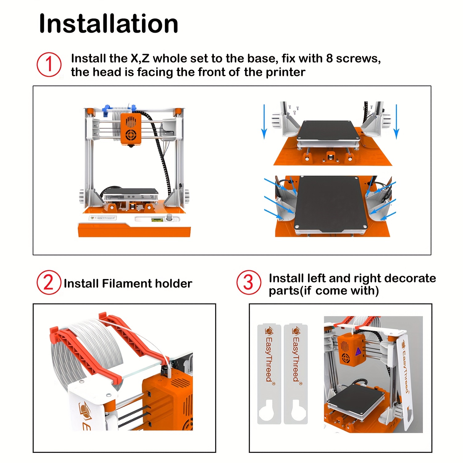 easythreed 3d printer k2 beginners with screen control low noise with free pla tpu 1 75mm filament printing size 4x4x4 uk plug details 4