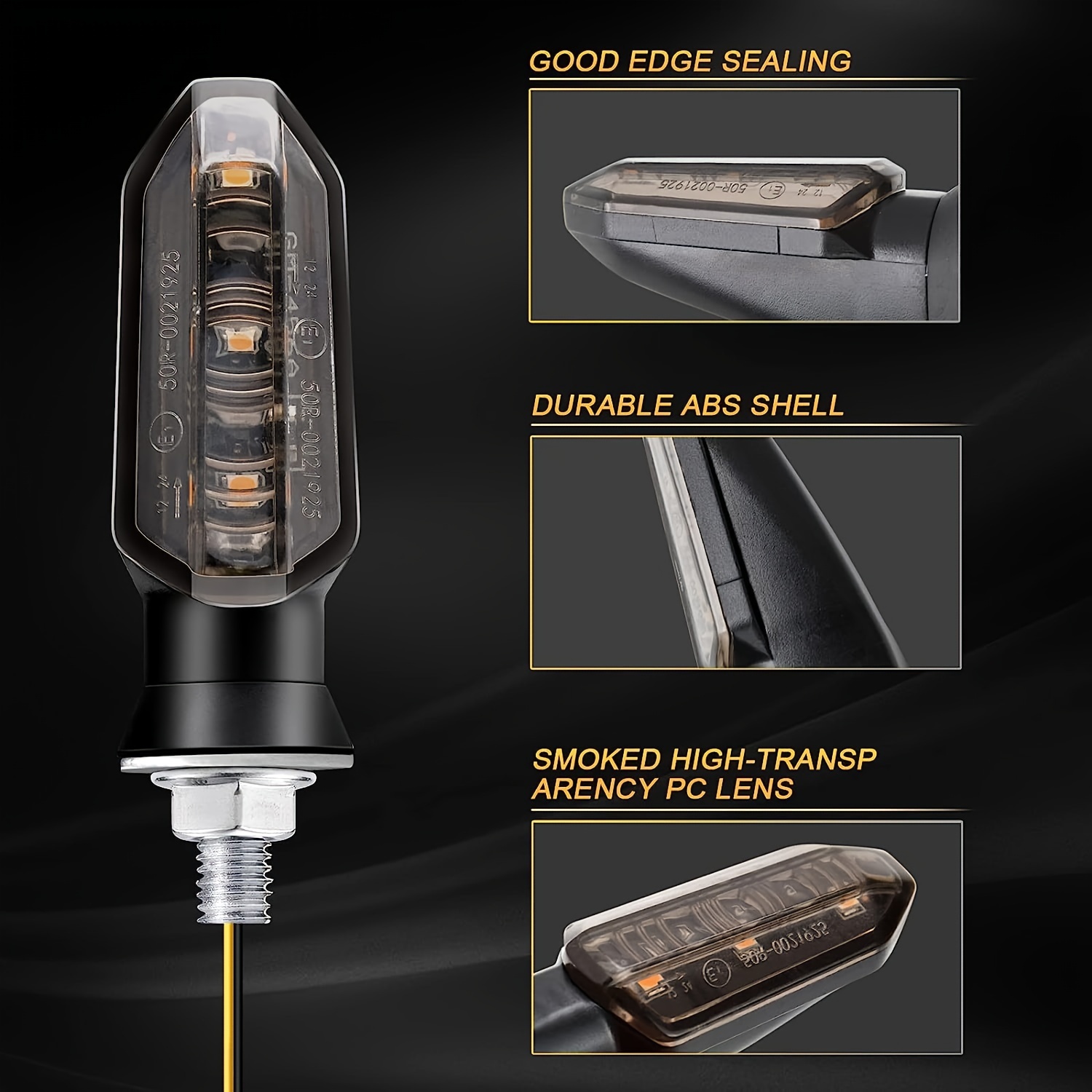 2/4 Pçs 8mm    cicleta Led   De  ização Volta 12v     Indicadora Âmbar  ndo Luz         Acessório detalhes 0