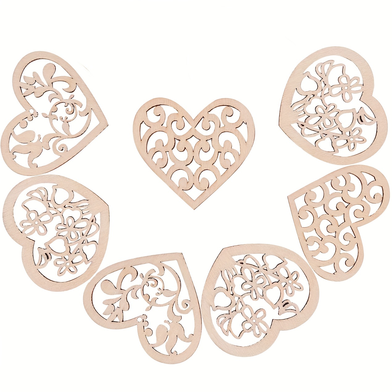 10/50pcs Amore A Forma Cuore Pezzi Legno Fiore Te - Temu Italy