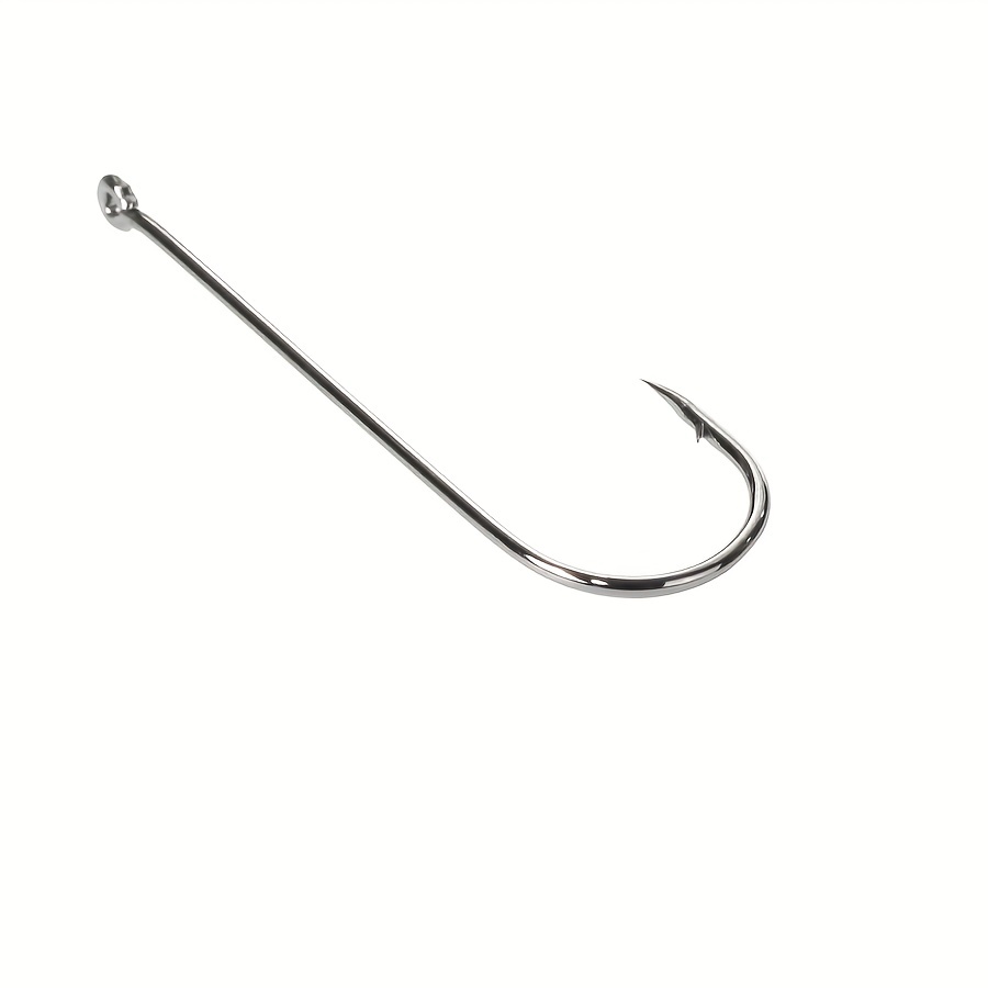 Black Nickel Fishing Hooks Long Shank Fishing Hooks Eye Live - Temu Canada