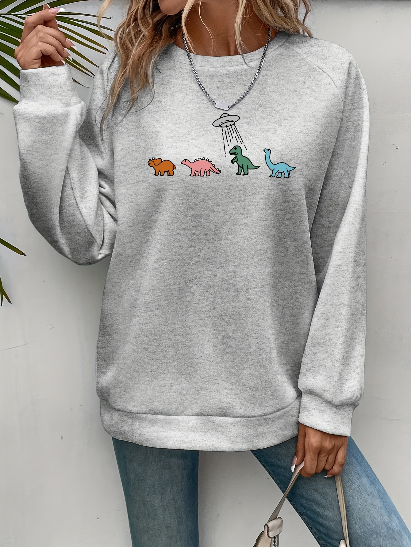 Embroidered best sale dinosaur sweatshirt