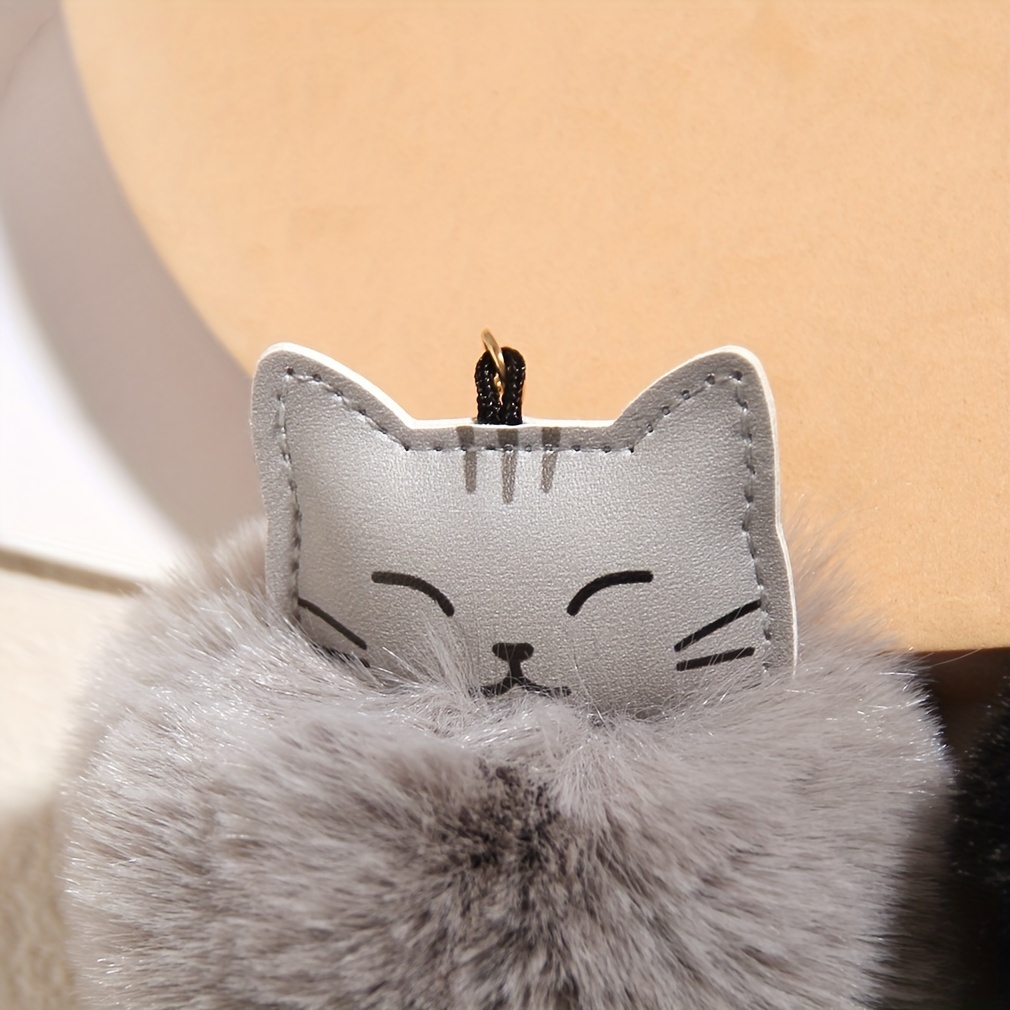 Cat Keychain, Cute Round Key Rings Lovely Cherry Car Bag Keyring Girl Boy Couple Jewelry, Jewels Pendant,Temu