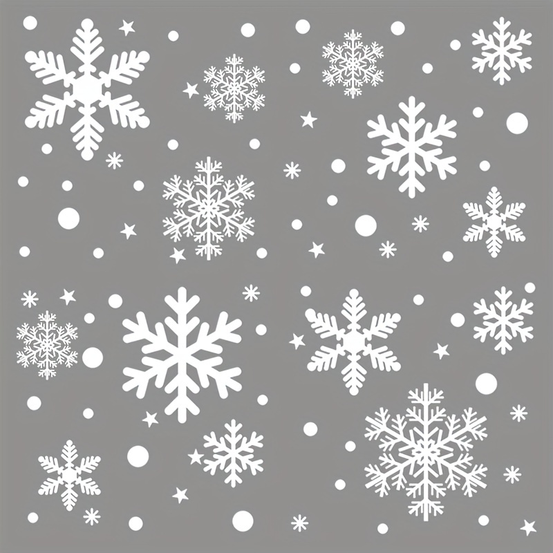 New Pure White Snowflake Glass Sticker Large Christmas - Temu