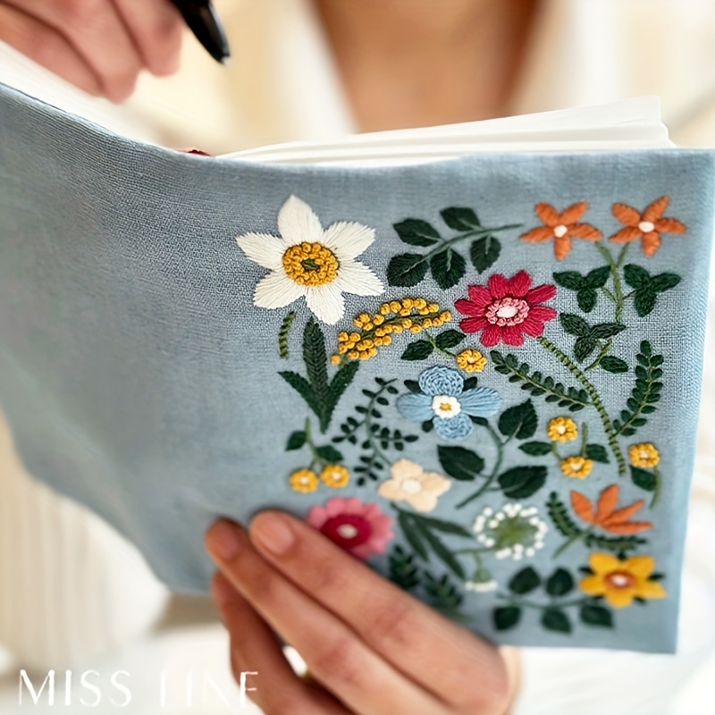 1set Hand Embroidery DIY Material Package A5A6 Hand Account Book Note Book  Leather Book Clothes Self-embroidery Handmade Gift, Book Not Included