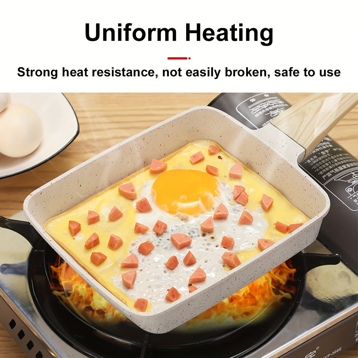 1pc Tamagoyaki Pan, Square Egg Pan Japanese Omelette Pan Nonstick Granite  Stone Cookware PFOA Free All Stoves Compatible Induction Compatible Omelet M