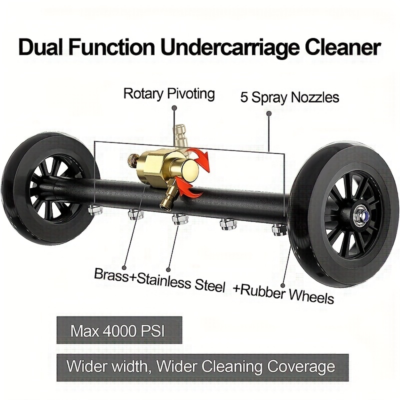 16 Car Dual-Purpose Undercarriage Pressure Washer Cleaner with 45 Degree  Angle Adapter Car Clean Washer Tool