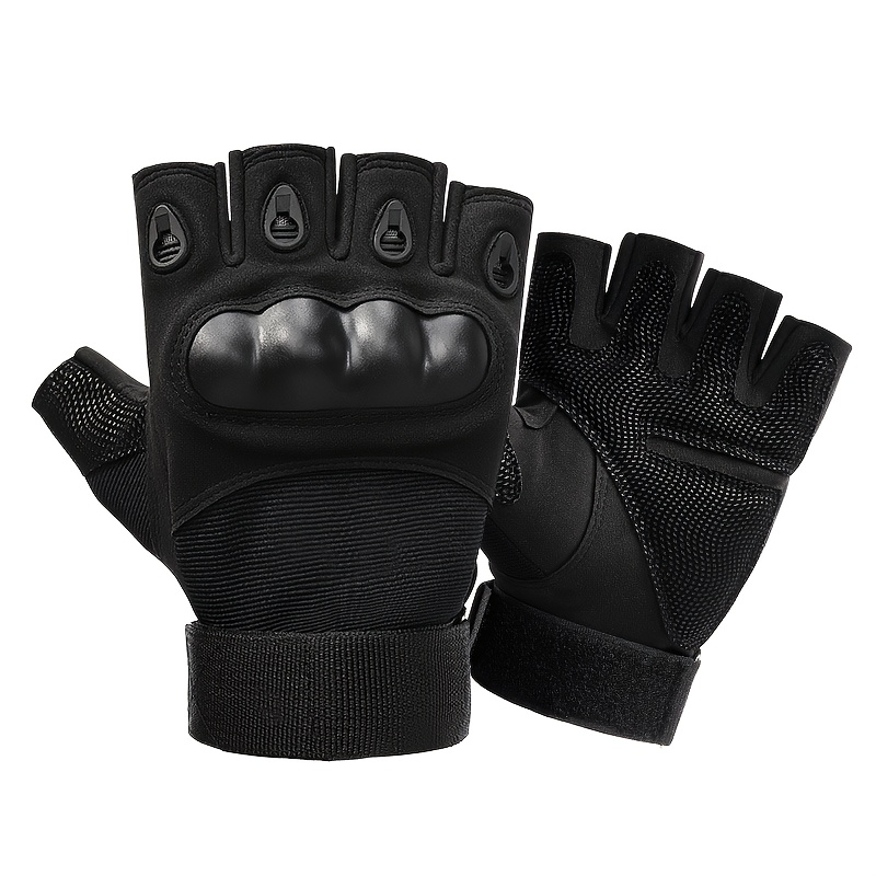 Estilosos Guantes Tácticos Unisex Guantes De Protección De Articulaciones  Antideslizantes Guantes De Medio Dedo Al Aire Libre Guantes De Moto - Temu