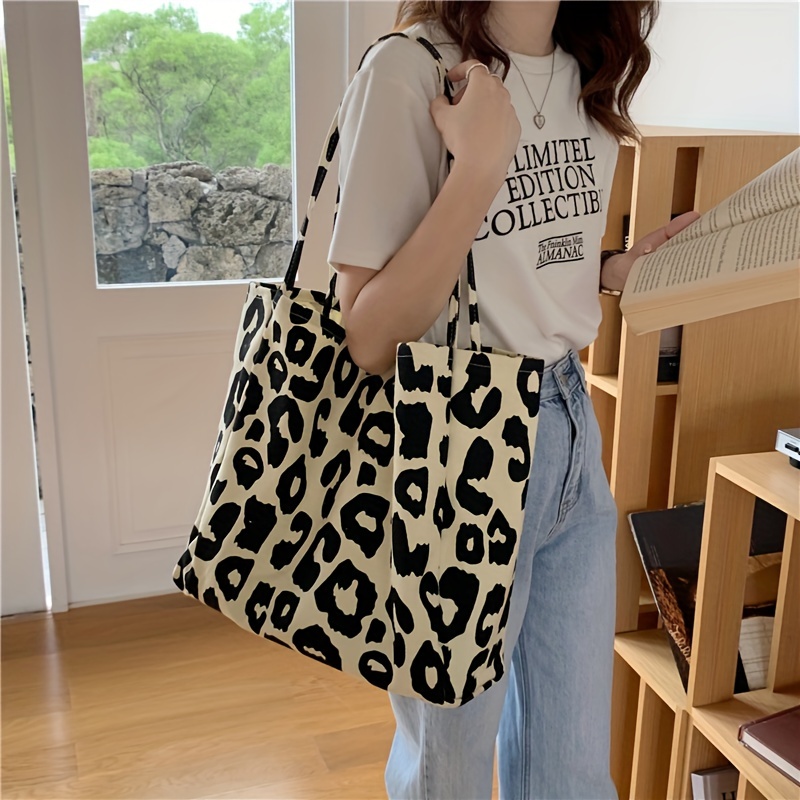 Cute Patterned Canvas Bag, Tote Bag, Shoulder Bag, Shopping Bag - Temu