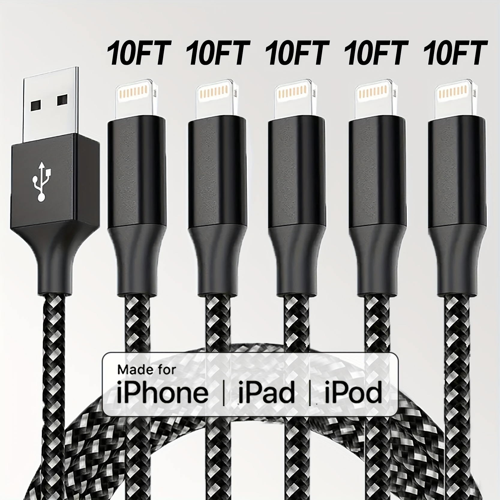 3 Packs 6ft [ Mfi Certified] Cargador Iphone Carga - Temu