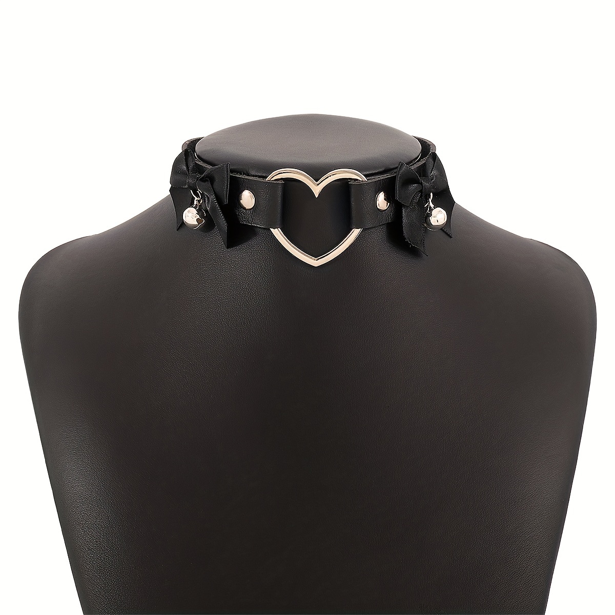 Women's Gothic Collar Neck Chain Geometric Pendant Black Pu