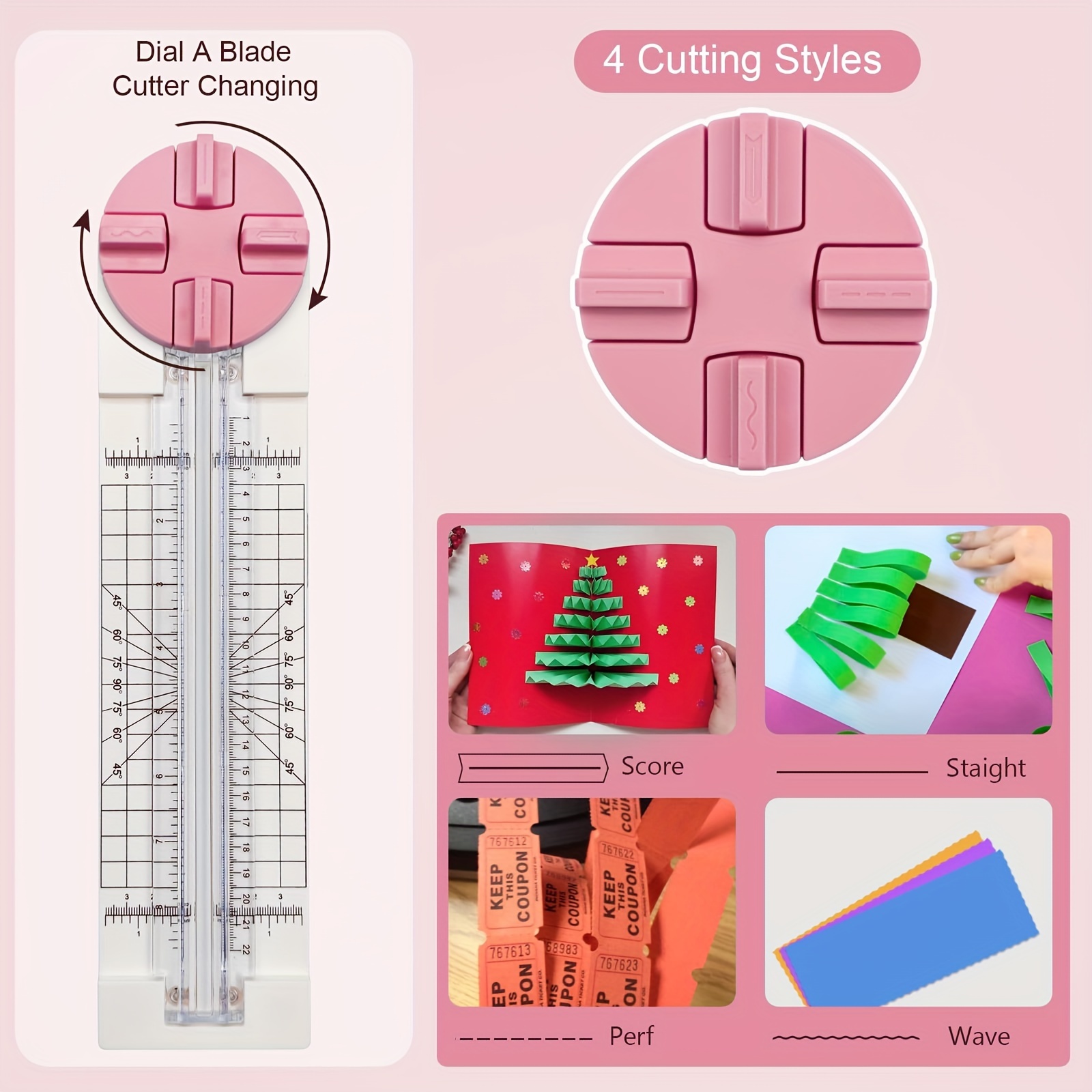 4-en-1 Cortador Papel, Cortador Papel Portátil 4-en-1, Cortador Papel Mini  4 Tipos Cuchillas, Utilizado Cortar Papel, Papel Ondulado, Papel Matriz  Puntos, Papel Perforado, Fotos, Postales, Tarjetas, Encuentre Increíbles  Ofertas Ahora