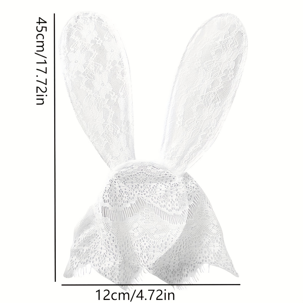 1PC Cute Bunny Ears Shaped Headband With Lace Mask Eye Mask Face Covering  For Women Themed Party Nightclub Cosplay Dress Up Accessories