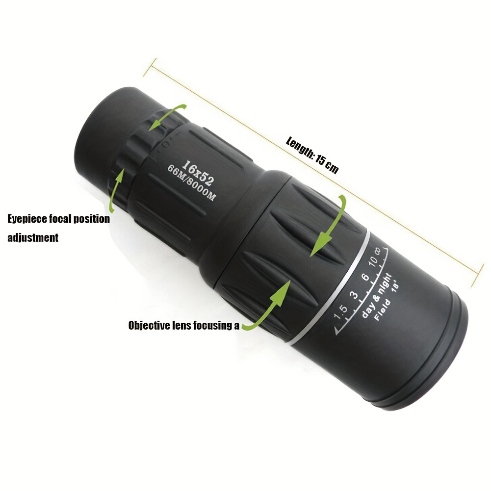 New waterproof 16x52 high definition store monocular telescope