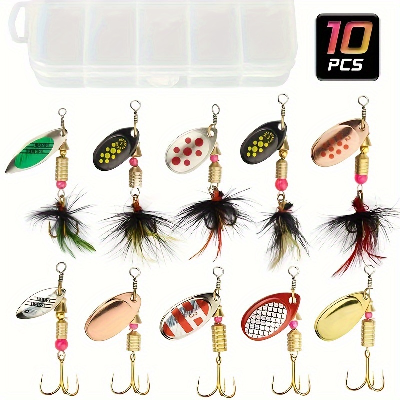 10pcs Fly Fishing Lure Metal Small Spoon Carp Trout Spinner Lure Tackle  Willow Blades Smooth Tackle