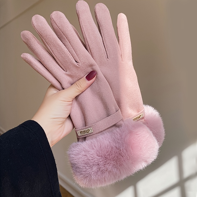 Gants chauds pour femme, protection contre le froid, épais, en