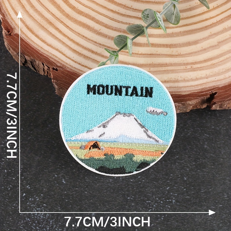 Outdoor Parches Mountain Embroidery Patches for Clothes Iron On Patches For  Clothing DIY Stripe Camping Patch On Clothes Sticker