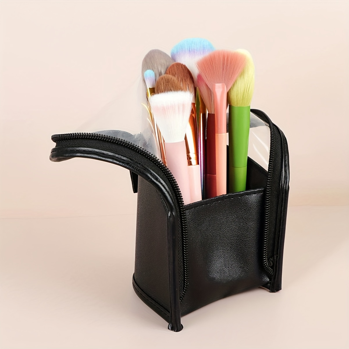 Estuche para brochas de maquillaje de pie, soporte para brochas de  maquillaje, bolsa de cosméticos profesional de viaje, bolsa de  almacenamiento para