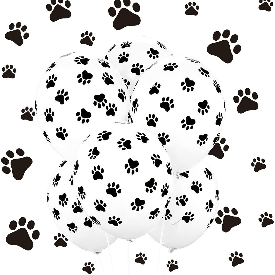 Dog Paw Print Latex Balloons Birthday Party Decorations Puppy Pet