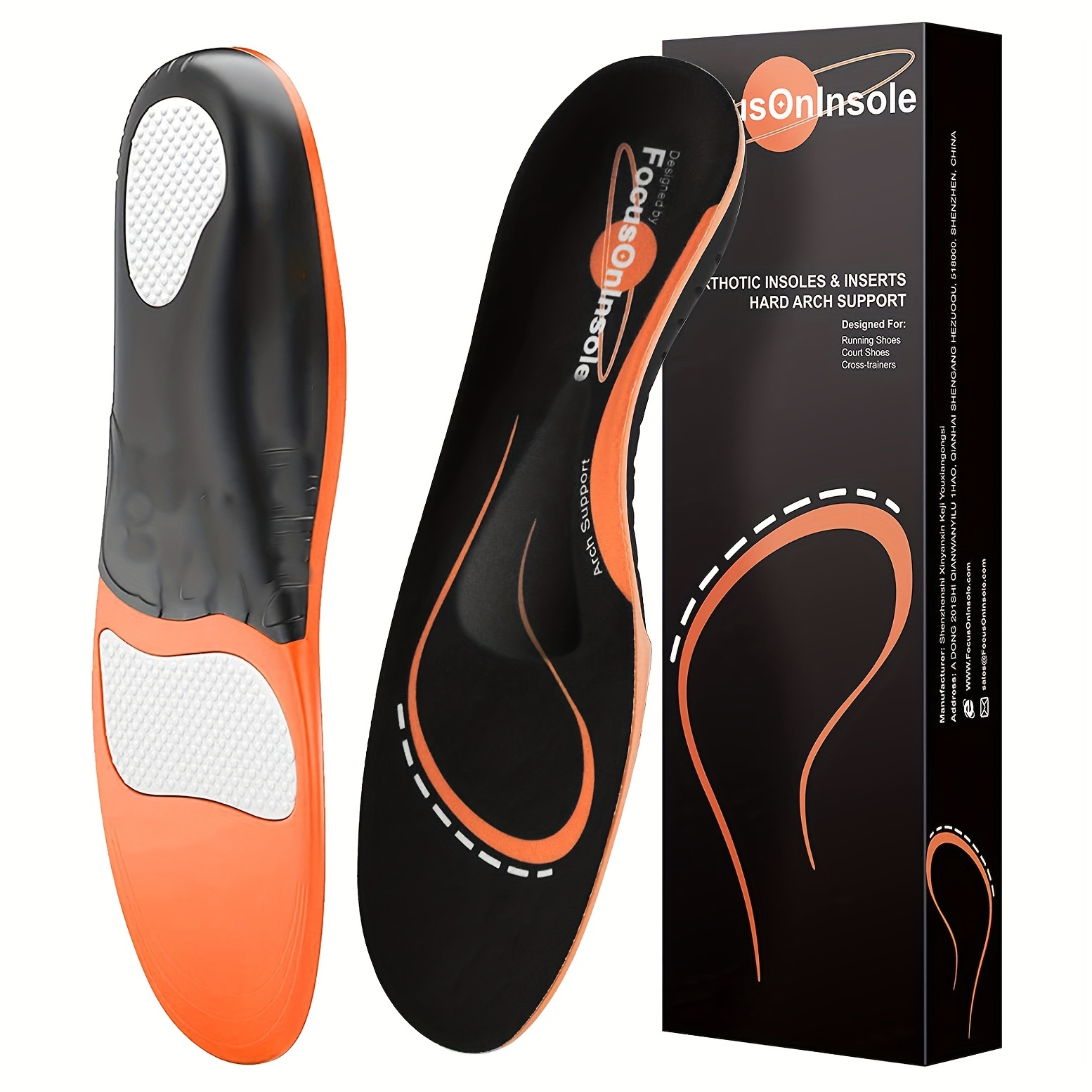 VTHRA Orthotic Shoe Accessorie Insert Insoles Hard Arch Support 3.5cm Half Shoe  Insoles For Shoes Sole Fixed Heel Orthopedic Pad