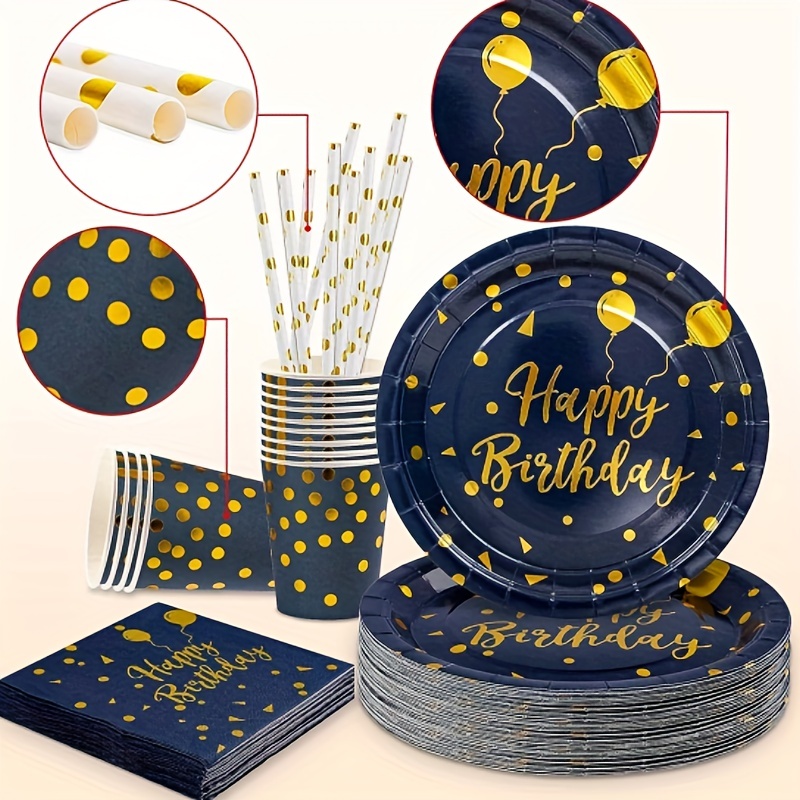 Decoraciones de fiesta de cumpleaños con temática de casino, juego de  vajilla con platos, servilletas, vasos, cubiertos (sirve 24)