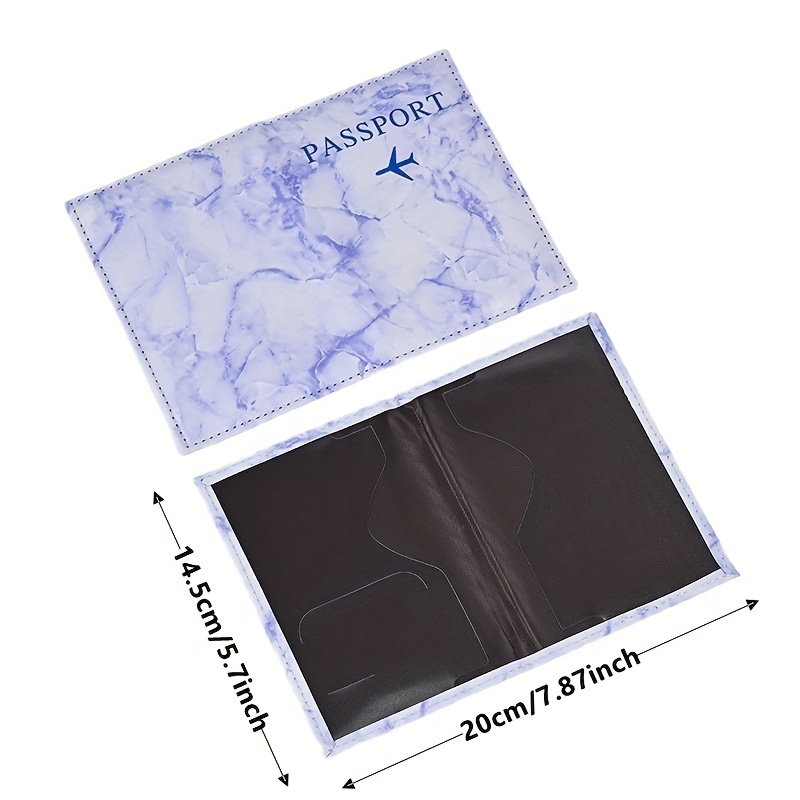 [Marble Passport Holder] Trendy Marble Pattern 1pc Travel Passport Holder | Perfect for Documents And Credit Cards