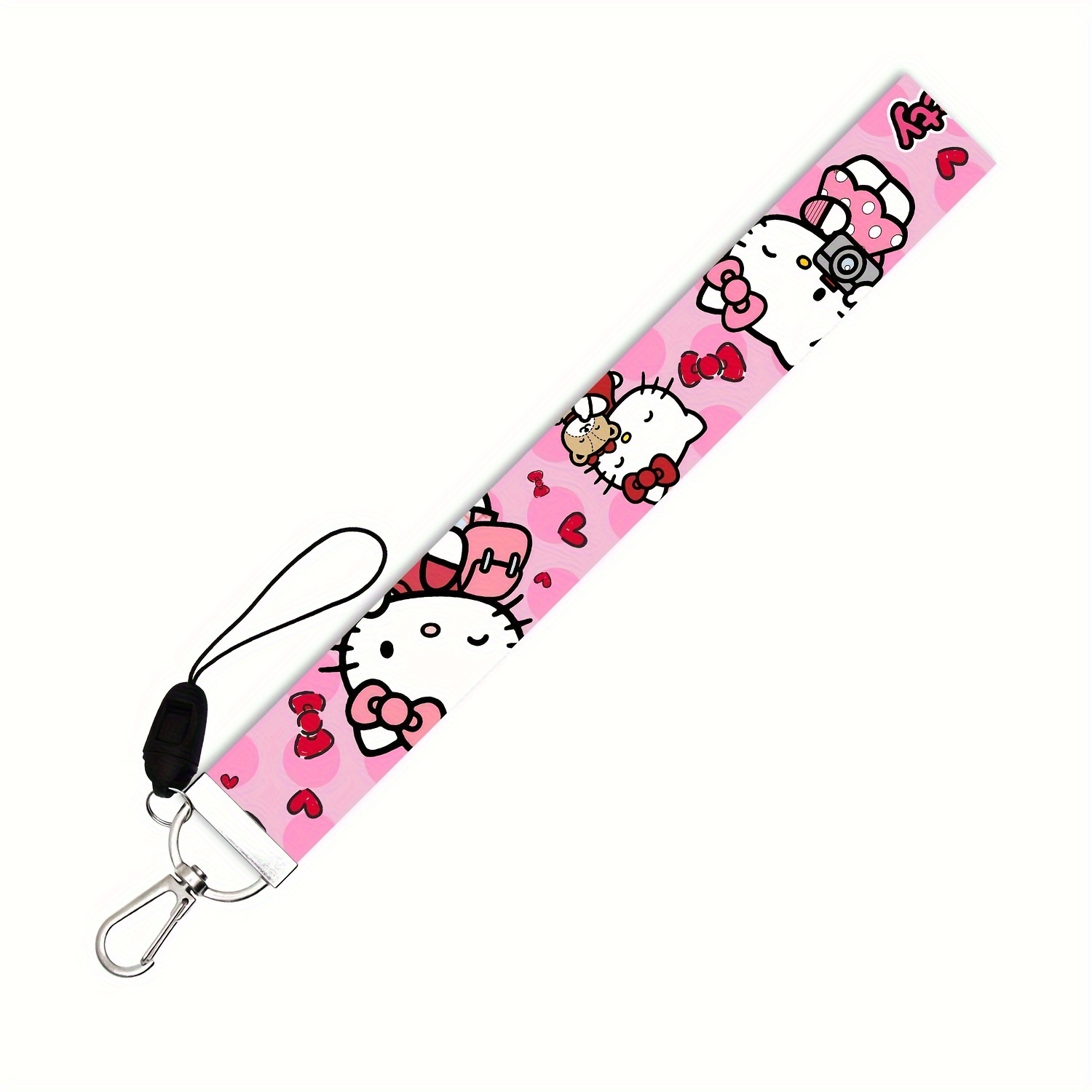 Cell Phone,PC ID Badge Holder Clip Mobile Phone Lanyard Rope Cute Kawaii Kitten Name Tag Neck Lanyard Strap Detachable Card Cover Car Key Holder