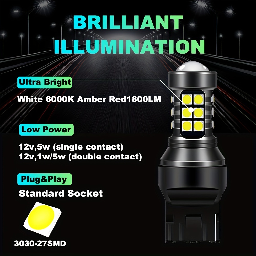7440 - W21W - T20 LED Bulb Ultimate Ultra Powerful - 24 Leds CREE - Anti  OBC Error
