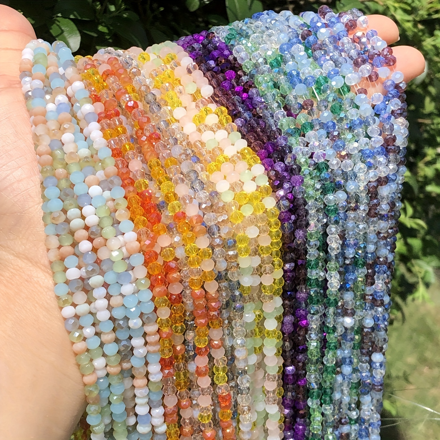 Tyre Multicolour Faceted Crystal Glass Beads, Size: 2mm To 10mm at