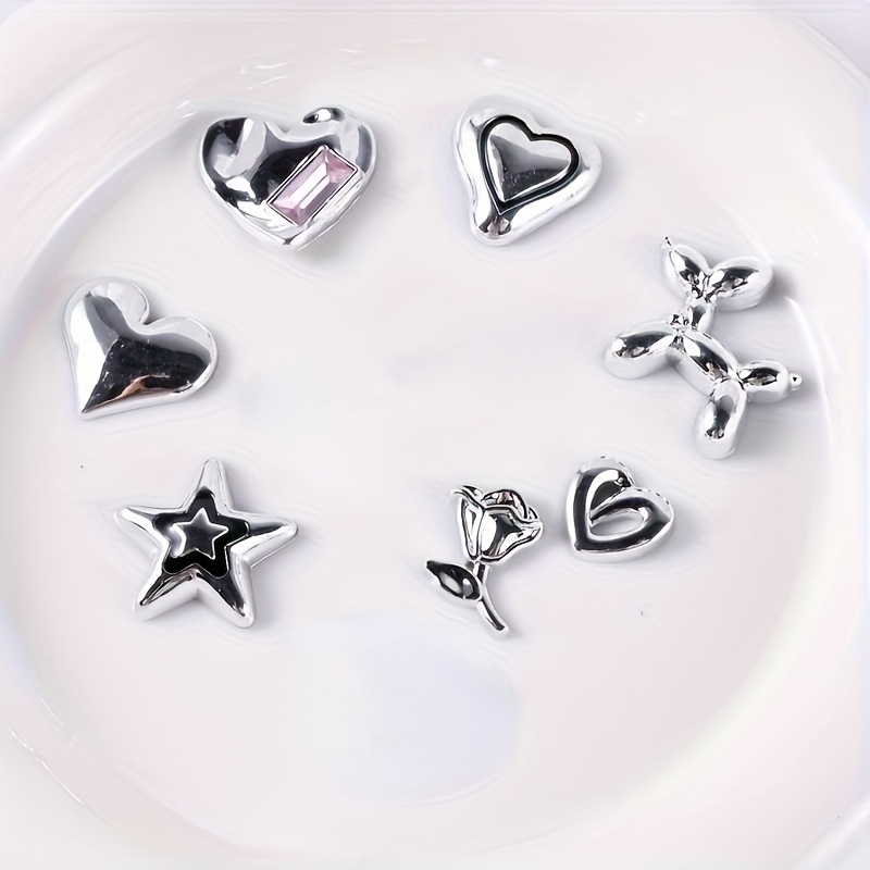 Assorted Shaped Silvery Pendant Charms Silver Plated Cell - Temu