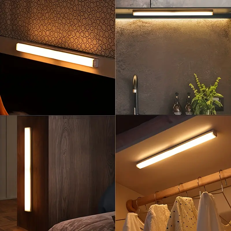 energy saving motion sensor led lights under battery cabinet lights sensing nightlights magnetic wardrobe light sticks anywhere suitable for closets cabinets rooms hallways stairs kitchens pantries details 0