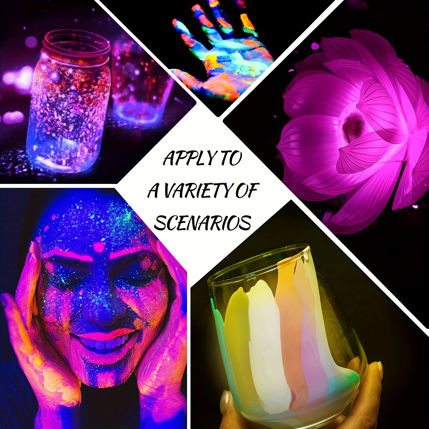 Epoxy UV Resin Color Pigment - Glow in The Dark Liquid Luminous Transparent Epoxy Resin Dye for UV Resin Art Coloring, DIY Jewelry Making - Self