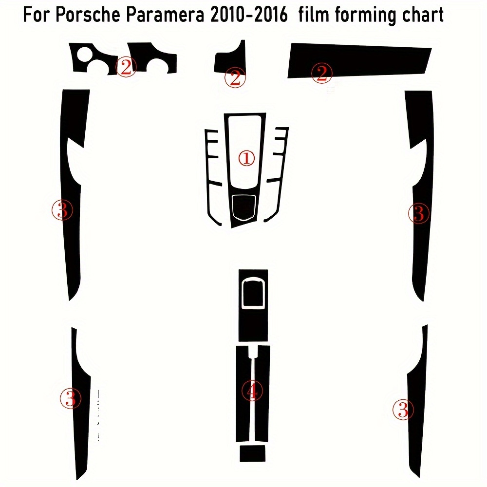 Pour Porsche Panamera 911 2021-2023 Bouton de volant de voiture en fibre de  carbone véritable & Volant en forme de U Autocollant Partie décorative