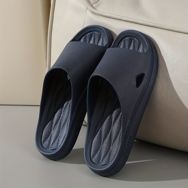 Men's Argyle Pattern Slip On Slides Non-Slip House Slippers