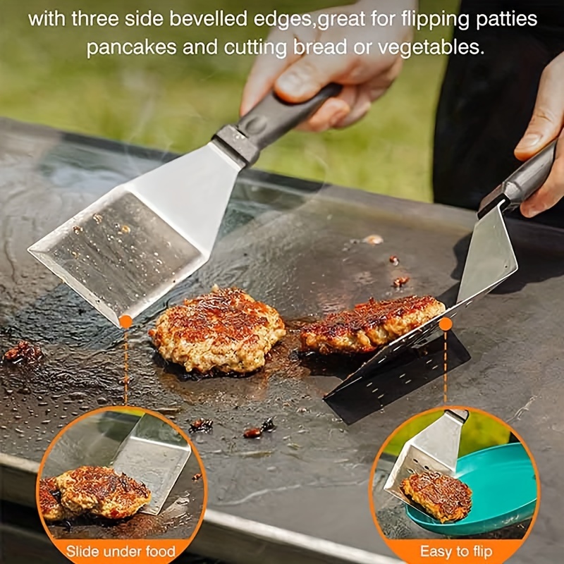 8 Commercial Grade Flat Top Grill Accessories Great for Outdoor Grilling, Teppanyaki and Camping