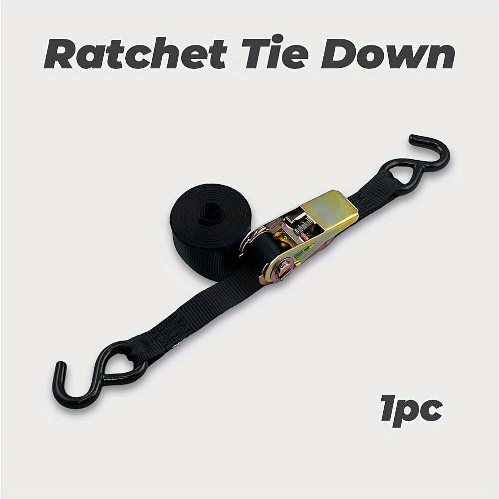 1 Ratchet Tie Down Strap with S-Hooks