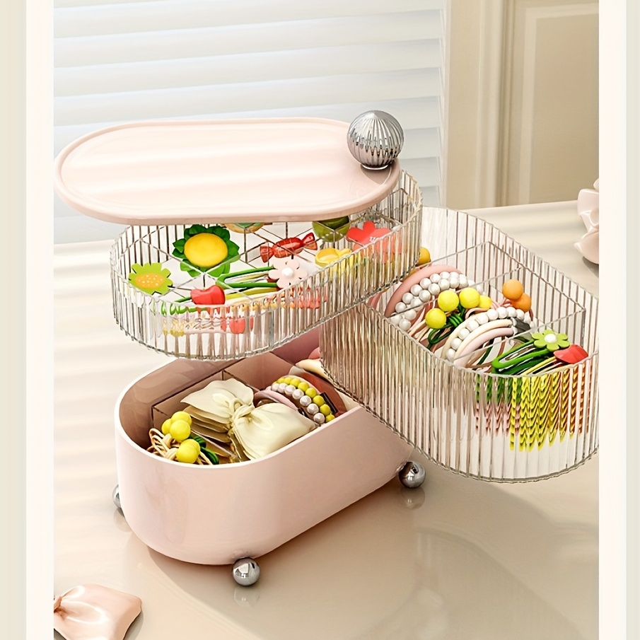 Rotating Desktop Storage Box Dustproof Multilayer Transparent Jewelry Watch Rack