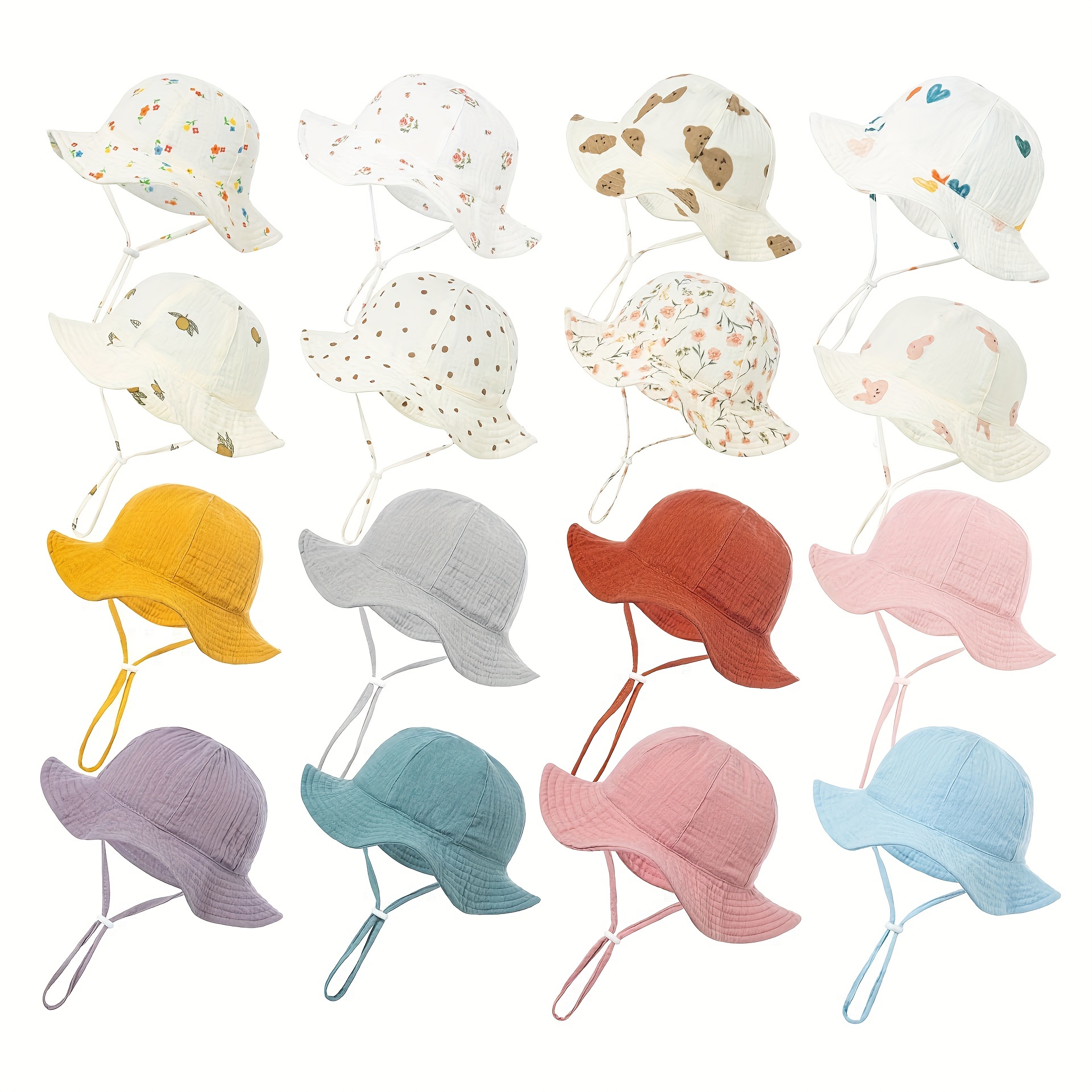 Baby Cotton Bucket Hat Toddlers Sunscreen Outdoor Print - Temu Canada