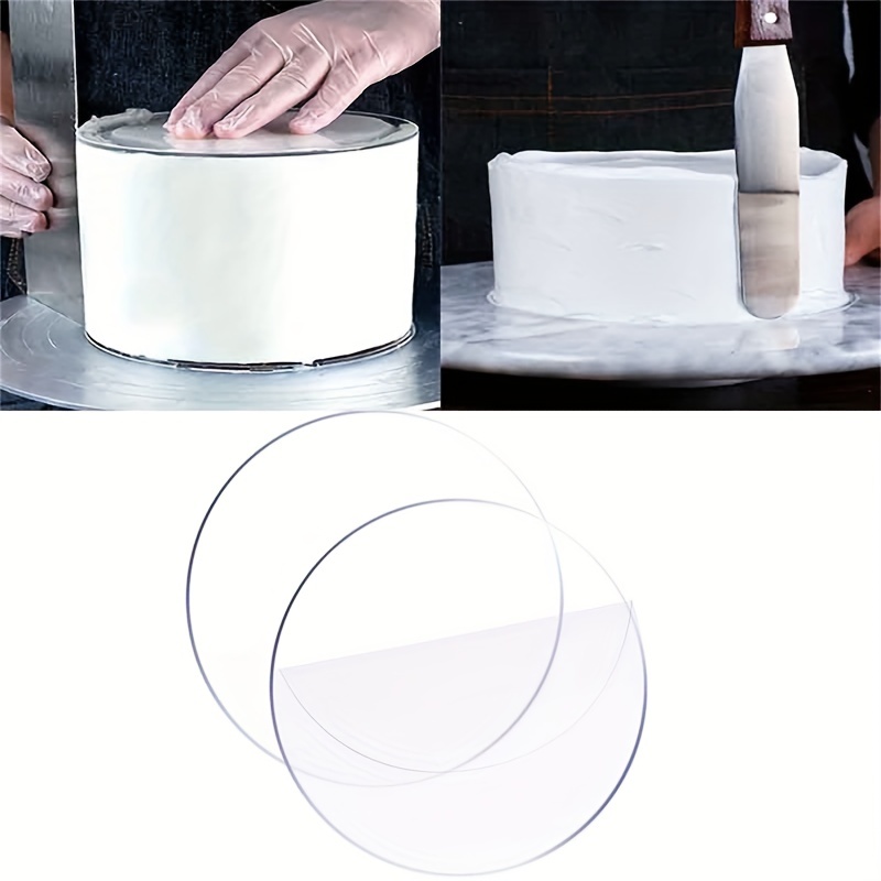 Durable Food Grade Round Clear Acrylic Cake Discs Essentials Kit -  Convenient Frosting Guidelines To Achieve Even, Smooth and Flawless  Buttercream or Ganache Edges.