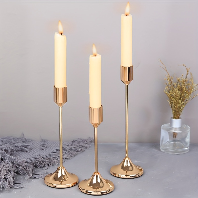 3pcs Modern Iron Candlestick For Romantic Wedding Dinner And Party