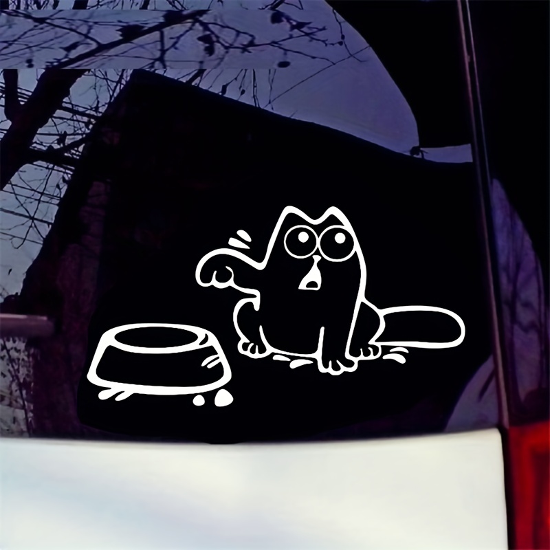 Add Fun Car Adorable Cat Food Bowl Vinyl Decal! - Temu
